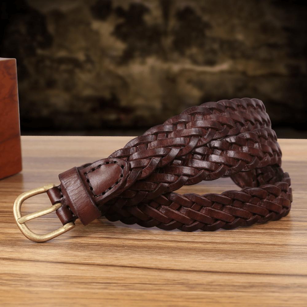 New Handwoven Belt Vintage Pin Buckle Casual Ladies Belt