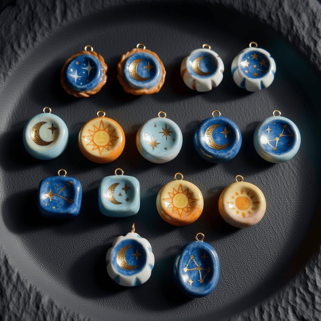 Colorful Starry Stainless Steel Pendant with Vacuum-Plated Stone Design