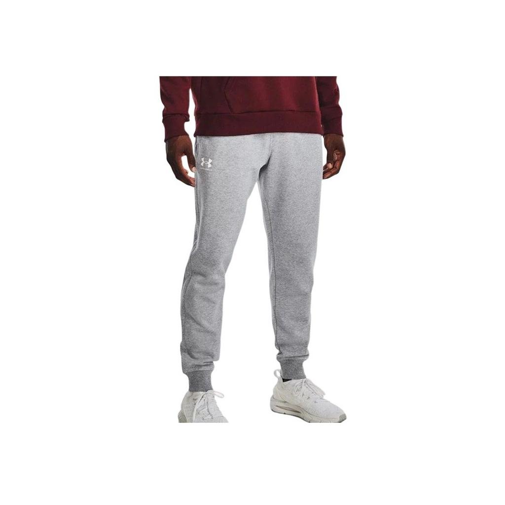 Under Armour FW22 Solid Color Logo Embroidered Drawstring Sports Pants Men Pants Light-Gray 1366727-035
