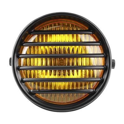 6-calowy Motocyklowy Okrągły Reflektor Grill Osłona Soczewki Żarówka Halogenowa 35W Uniwersalny Reflektor MotocyklowyŻółty