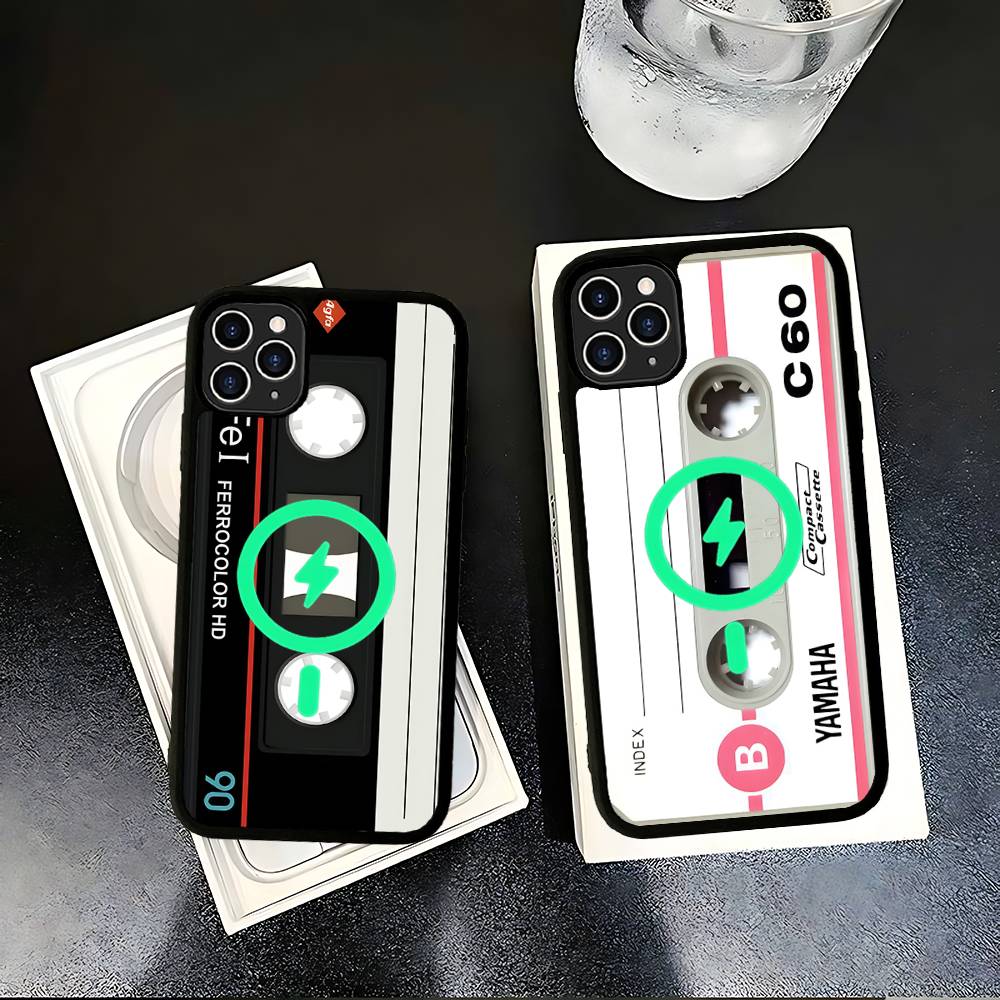 Magnetic Radio Tape Cassette For Magsafe Magnetic Wireless For IPhone 17 Pro Max 15 Plus 14 13 12 11 16 Pro Phone Case