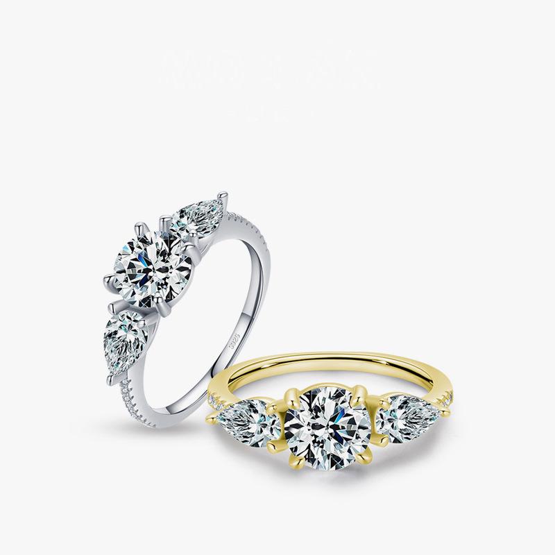 Tancise Klassischer Zirkon-Ring aus 925er-Sterlingsilber, Damenschmuck, Hochzeitsversprechen, Party-Geschenk