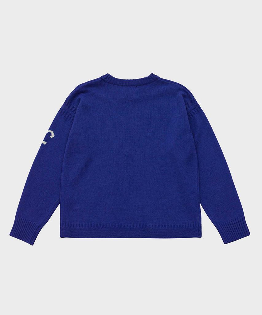 FFEFF STUDIO F Logo Round Wool Pullover (Cobalt Blue)