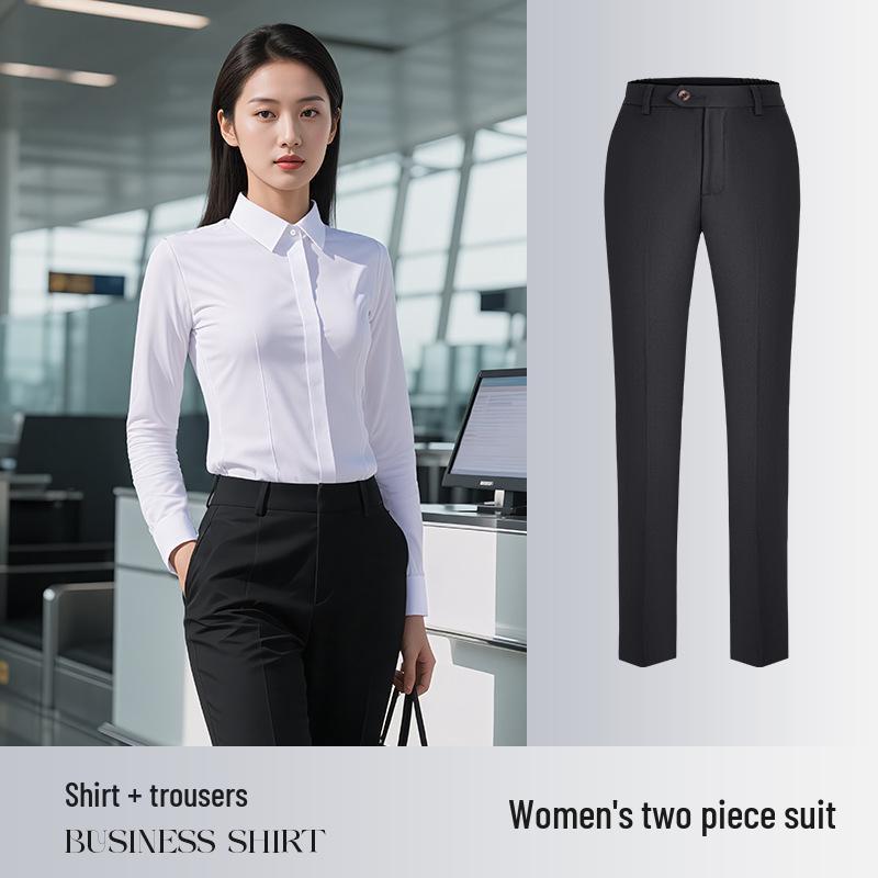 Unisex bügelfreies Baumwoll-Stretch Langarmhemd für professionelle Business-Kleidung