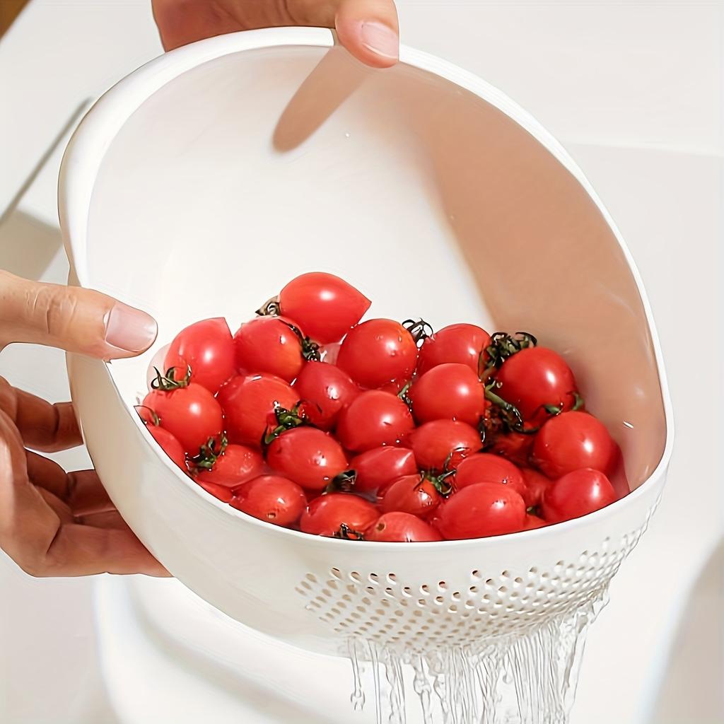 Rice Washing Basket with Holes - Durable Kitchen Strainer for Vegetables Noodles, Dishwasher Safe Colander, Food Prep Drain Bowl