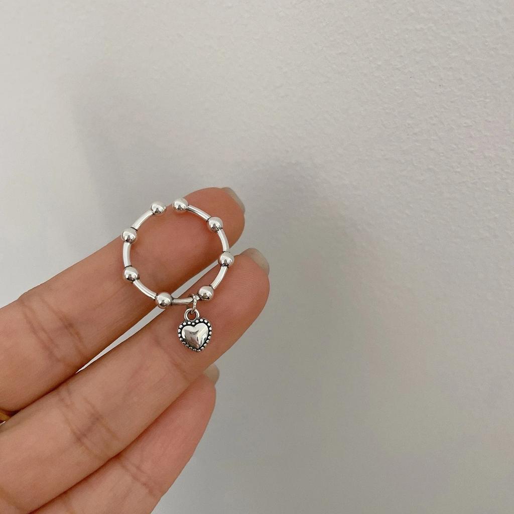 Silver Color Irregularly Pleated Heart Opening Ring for Women Minimalist Fashion Fashion Jewelry