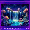 1pc Fluorescent mushroom tapestry, UV reactive black light tapestry, mysterious mushroom natural landscape forest tapestry