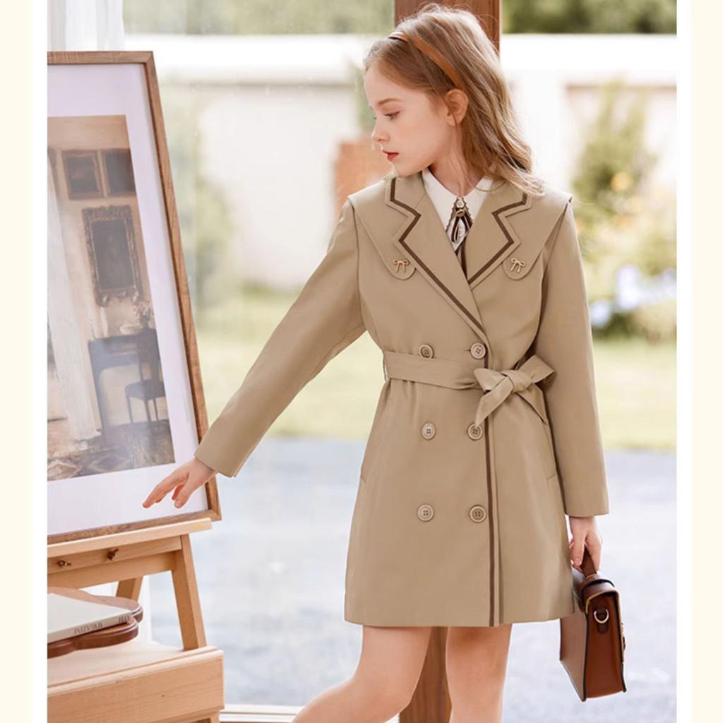 Manteau D'hiver Chaud Pour Fille – Trench Long Avec Poche – Taille Sweat à Fermeture éclair