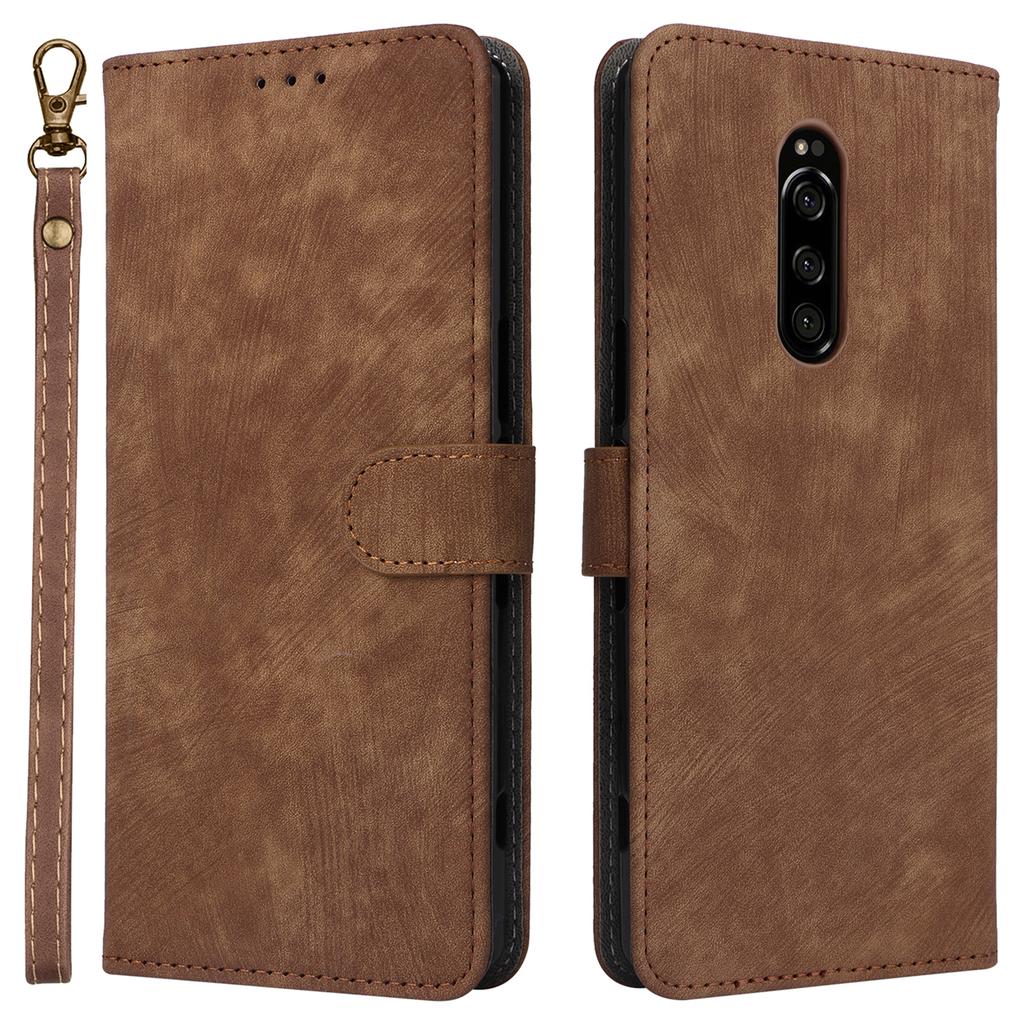 For Sony Xperia 1 RFID Blocking Leather Case with Strap Phone Wallet Cover