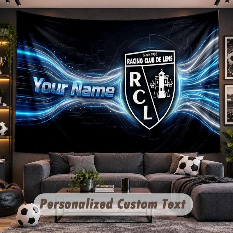 Wall Hanging Tapestry Custom Nameracing club de lens Pattern Personalized Printed Fabric Wall Decor