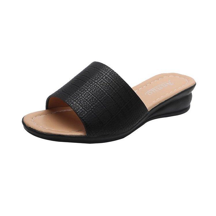 

Cool slippers women s 2020 new summer European and American style fish mouth wedge slippers women s open-toed women s shoes 42 чорний