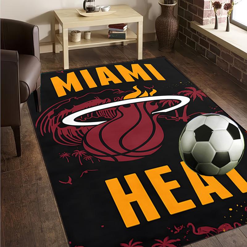 Heat Team Logo Artwork Rug Office Carpet Non-Slip Mat, Chair Rug Floor Covering for Gaming, Bedroom, Living Room , Home Decor Christmas Gift