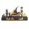 Customizable Ramadans Table Sign Acrylic Gold Silver Hollowed Castles Pattern Islamic Home for Holiday Gifting M68E