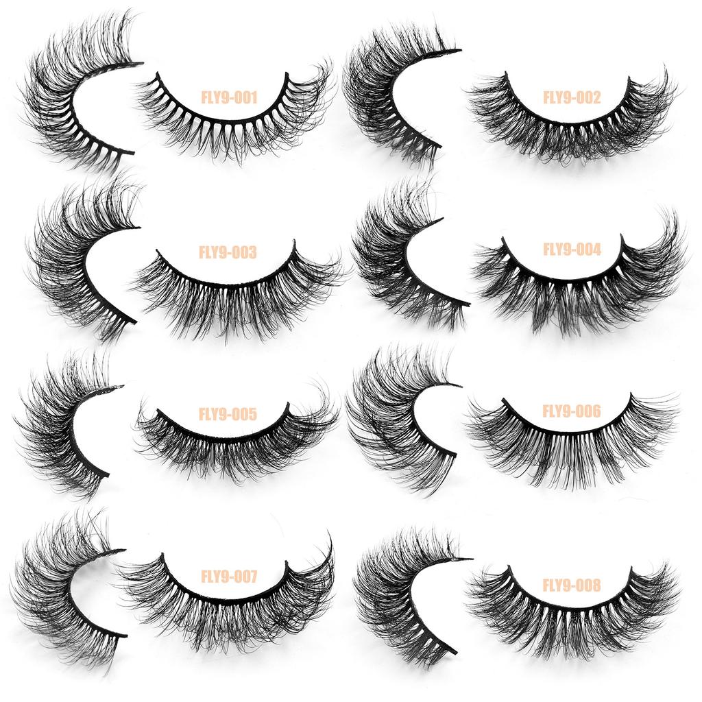 9 Pairs Of Imitation Mink Thick False Eyelashes Daily Natural Eyelashes Simulation Curled Eyelashes