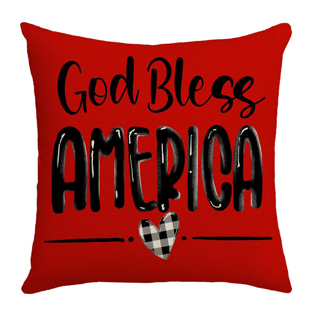 Festive Throw Pillow Case Linen Letter Print Living Room Home Fabric Cushion Pillow Case