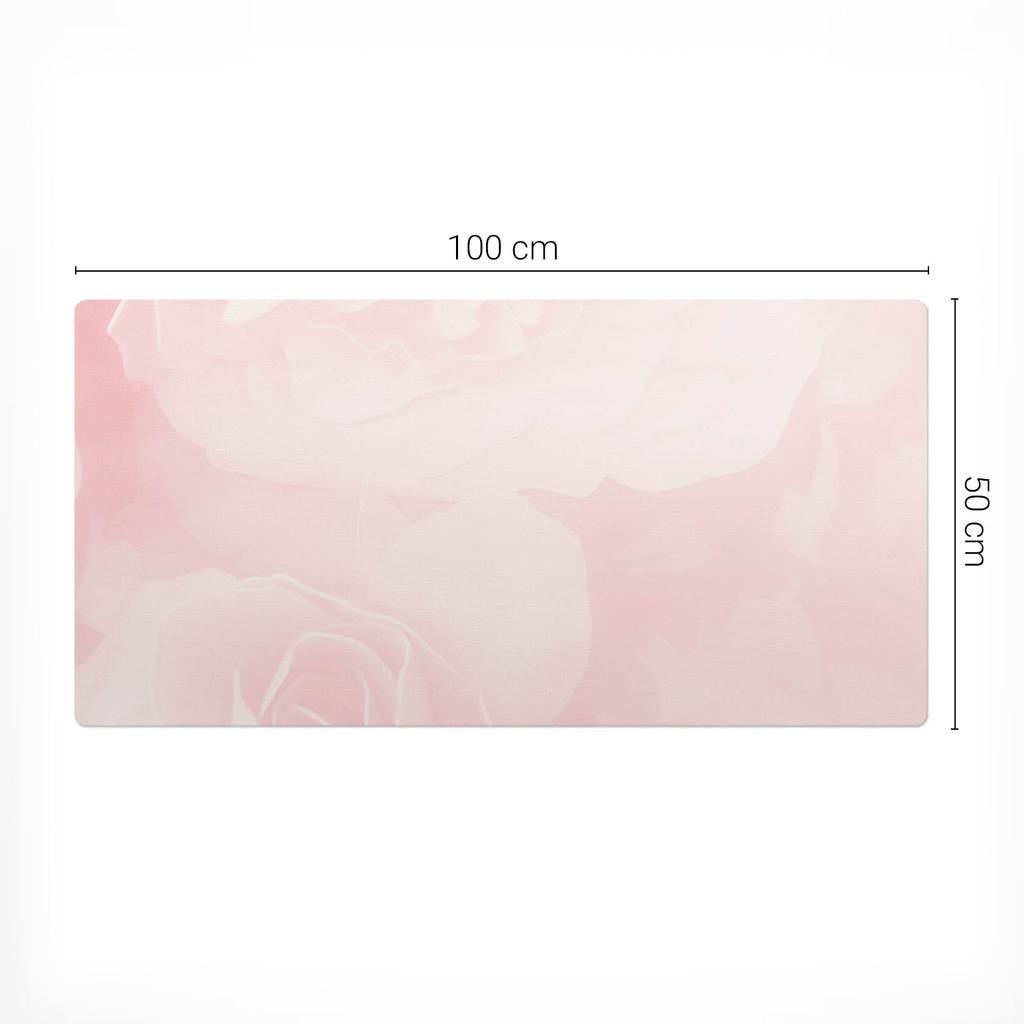 Gamingowa Mata Ochronna Pod Klawiaturę I Myszkę Delikatne Róże 100X50 Cm