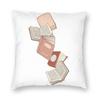 Raining Books Square Pillowcase Polyester Linen Velvet Printed Zip Decorative Throw Pillow Case Bed Cushion Case