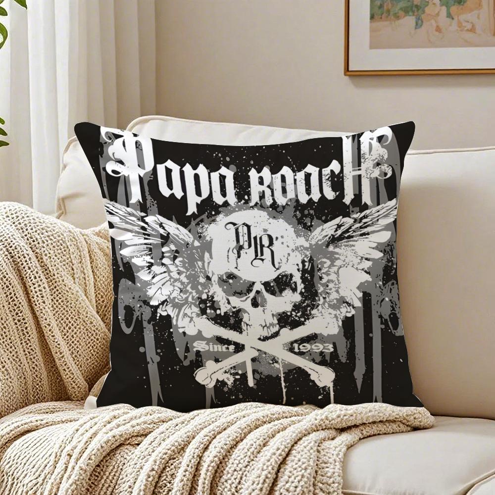 Classic Popular Rock Band P-Papas R-Roach Cushion Cover Linen Pillowcase Soft For Sofa Bed Home Room Decor