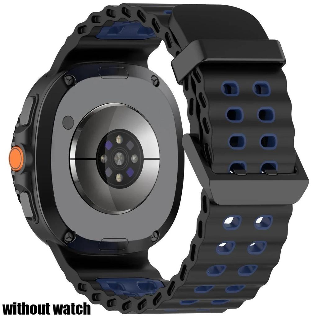 Marine Band for Samsung Galaxy Watch 8/8 Classic Ocean Strap Two-tone Silicone Band for Galaxy Watch 8 40 44mm Sport Bracelet