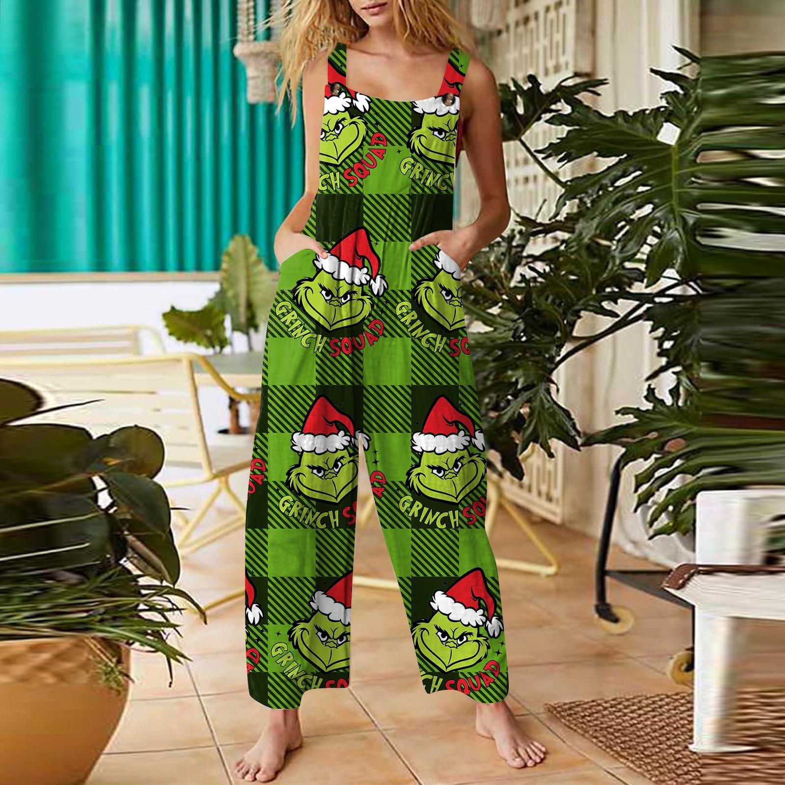 

Women s Casual Jumpsuit Sleeveless Halloween Printed Cotton Jumpsuit XL червоний