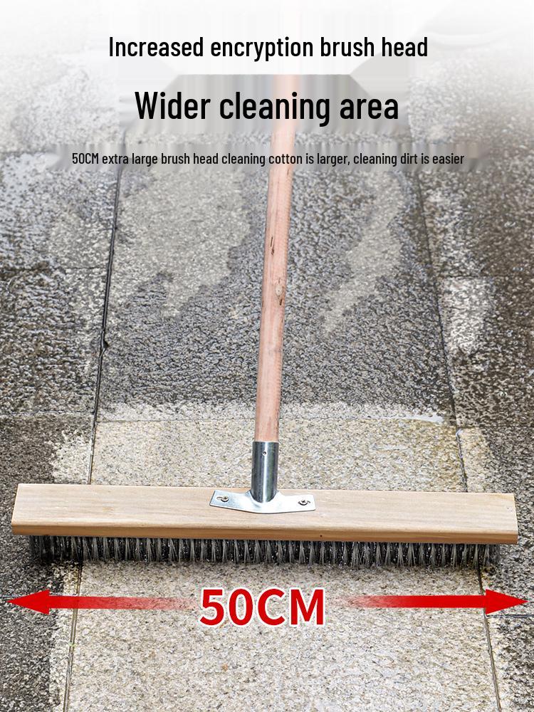Long-Handled Stainless Steel Wire Brush for Household Floor and Toilet Cleaning