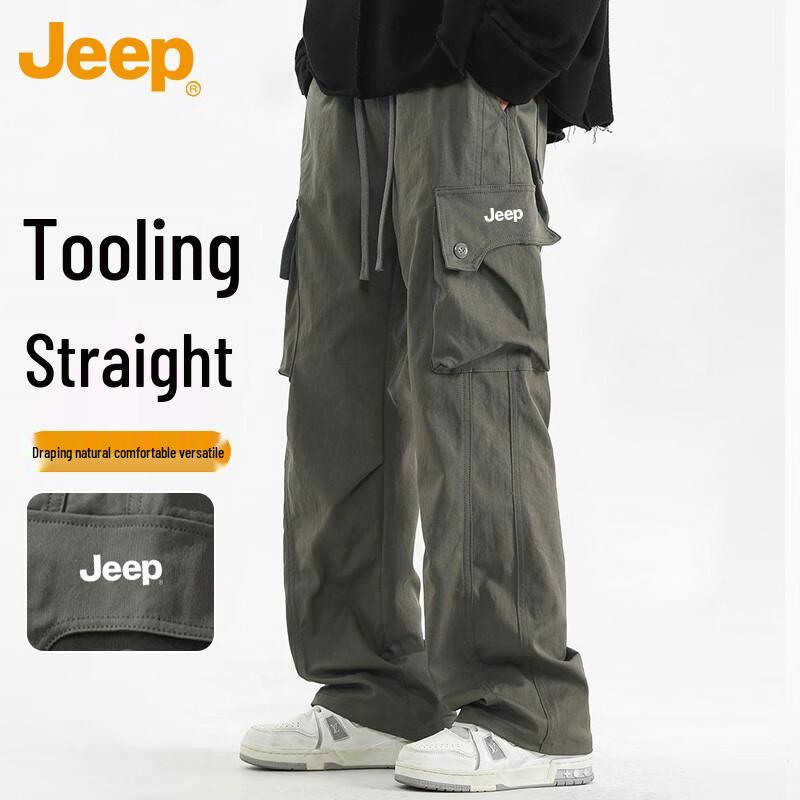 JEEP Men's Loose Straight-Leg Casual Cargo Pants