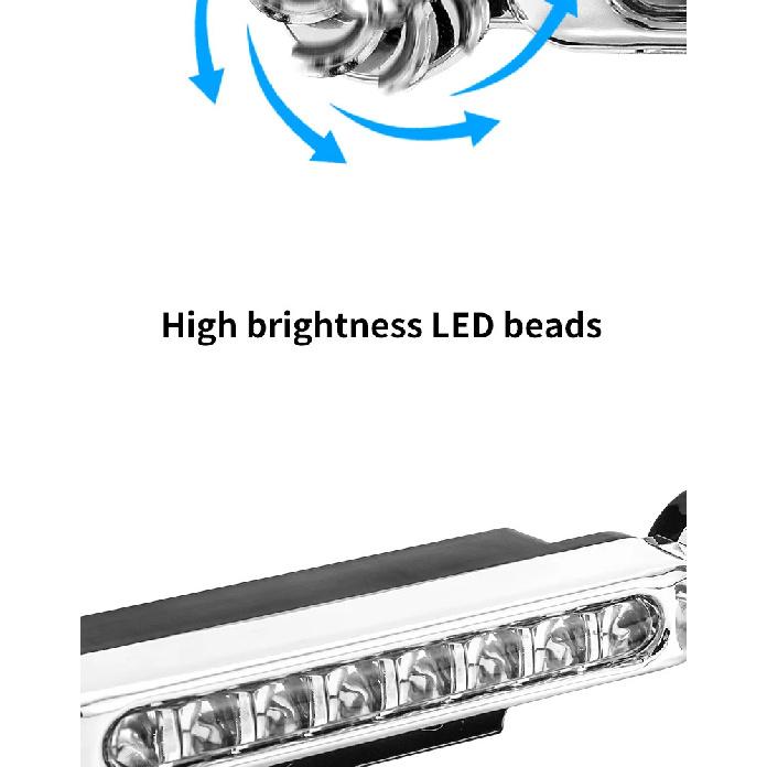 2 pezzi Auto ad Energia Eolica Luce Diurna a LED Illuminazione Ausiliaria Lampada a Ventola Rotante Fari Diurni per Automobili Decorativi