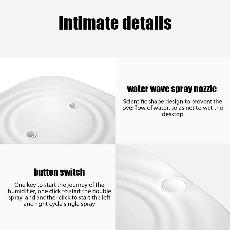 Air Humidifier 2L Large Capacity Double Spray Port Home Office Essential Oil Humidifiers USB Aroma Diffuser Mist Maker Purifier