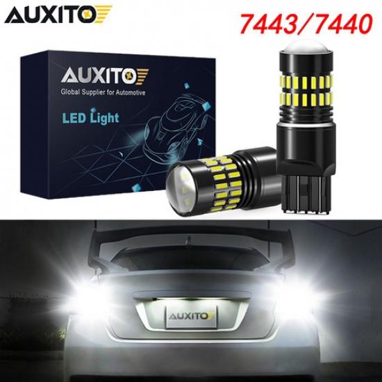 7443 7440 LED White 6000K Reverse Backup Turn Signal Parking Light Bulbs 2Pcs/1 Pair