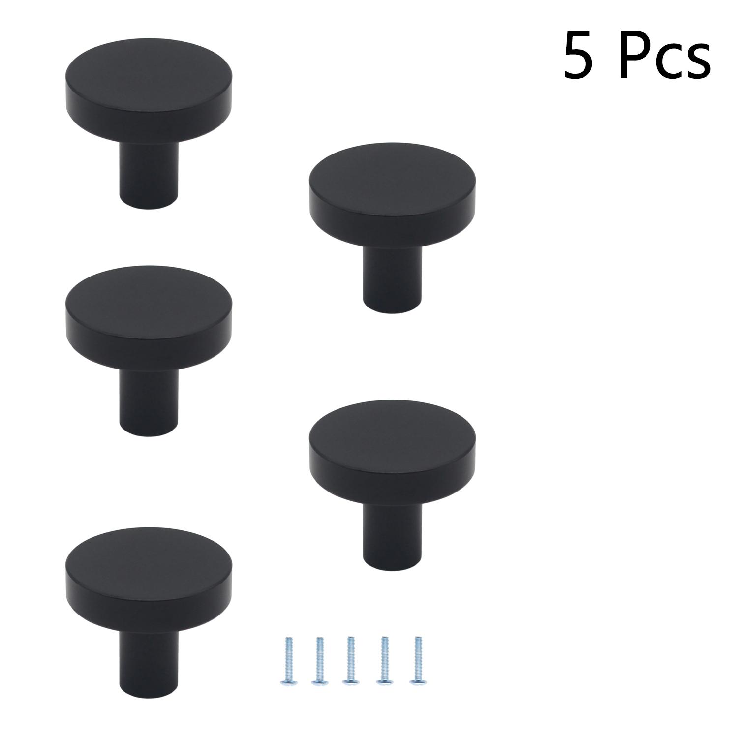 

5/8/16/30/50 шт. Ручки для шкафов, цельные ручки для комода, ручки для ящиков, ручки для кухонных шкафов, матовые черные круглые ручки с одним отверстием для шкафов и ящиков