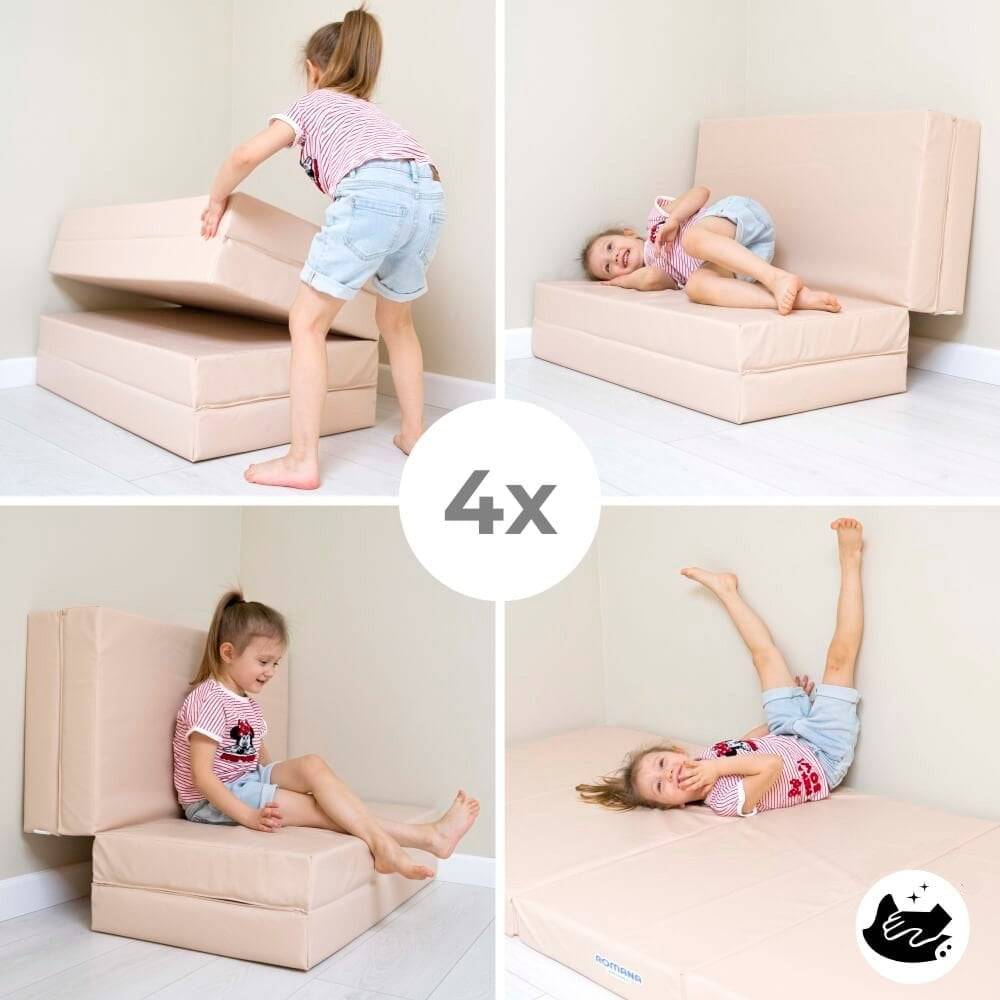 gymnastic mat Comet 200x100x10 (4 piece) - beige