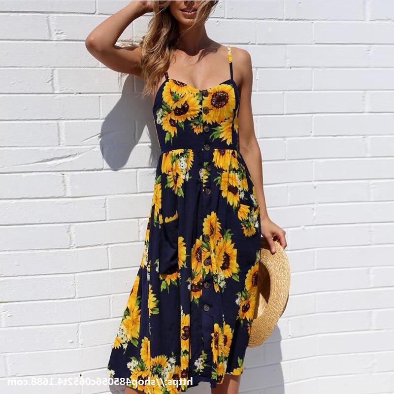 Summer Beach Holiday Casual Midi Dress 