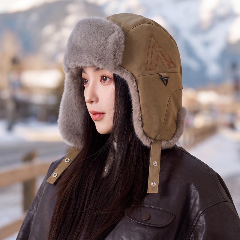 Women S Winter Fall Embroidered Fur Lined Trapper Hat