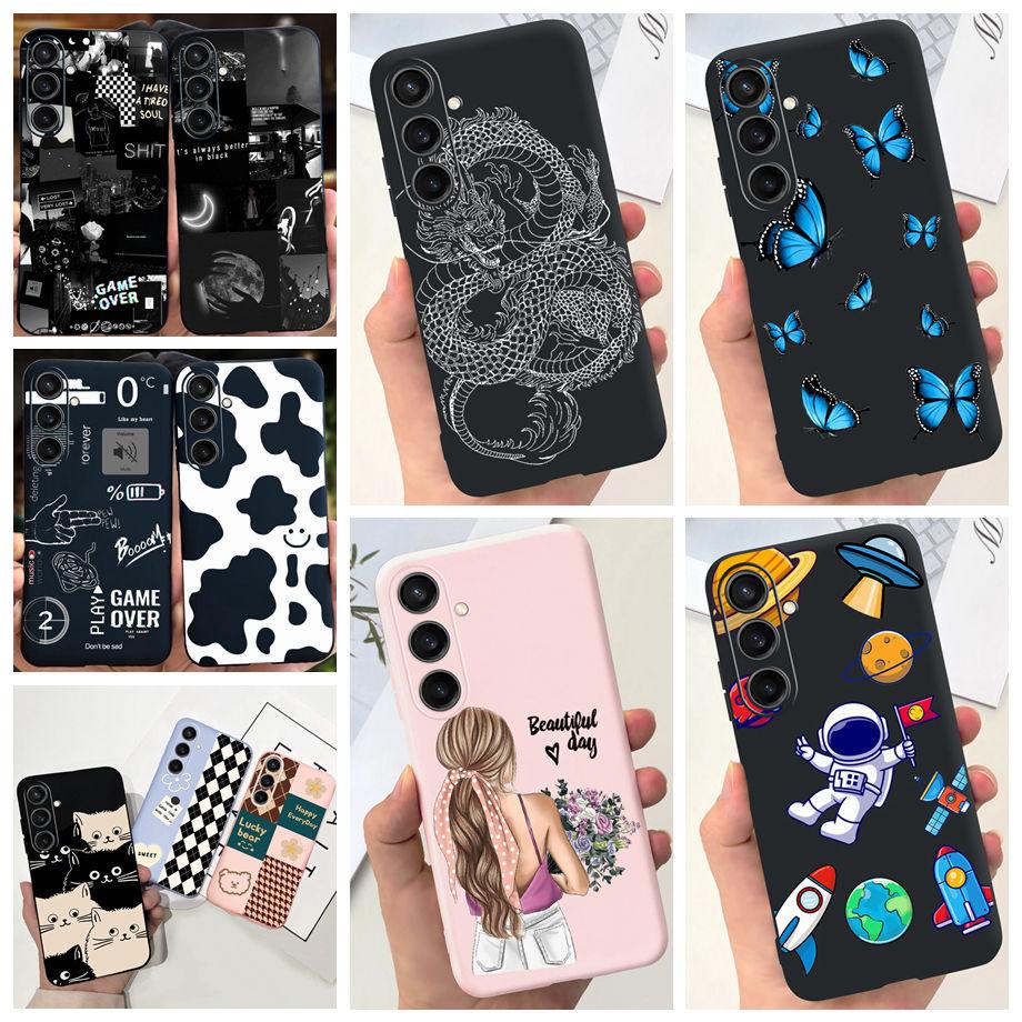 For Samsung Galaxy A15 4G Case Luxury Anti-knock Back Cover On Funda Samsung A15 A155F Capas Cool Style Cute Cartoon Print Cases