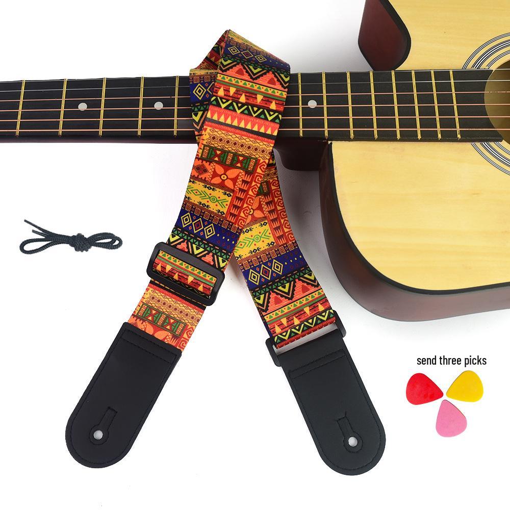 Ethnic Style Universal Guitar Strap - Polyester for Electric, Bass, Wooden Guitars Length 86-138CM