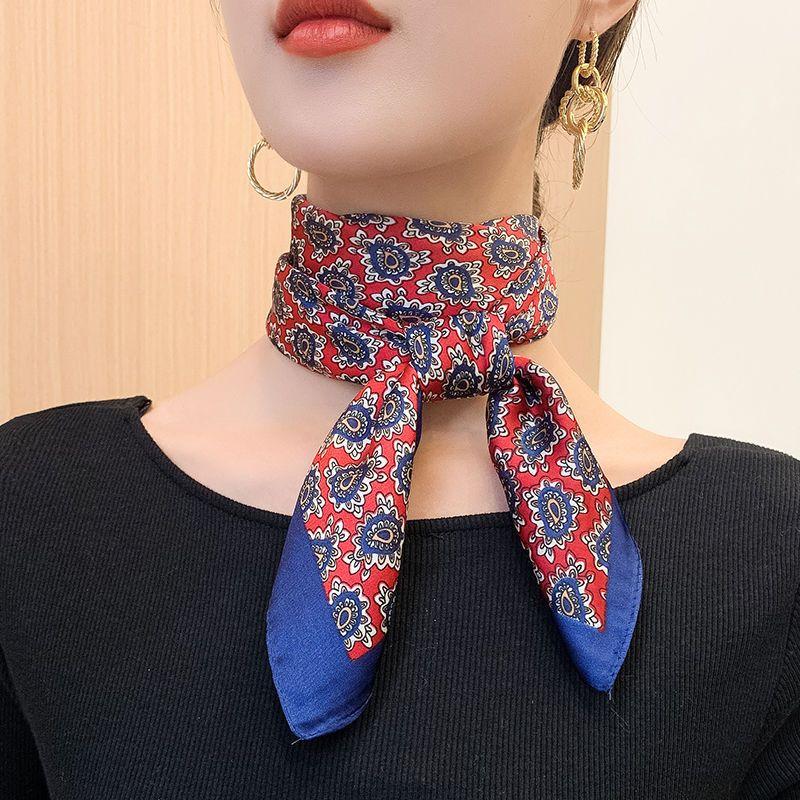 Damen Kleiner quadratischer Seidenschal: Koreanischer Stil Vielseitig für Studenten & Berufstätige Frühlingskrawatte Dekorativer Schal Dünn Sonnenschützend für den Sommer