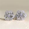 Retro Fashion High-grade Crystal Rose Earrings Women Zircon Ear Studs Wedding Jewelry Gifts