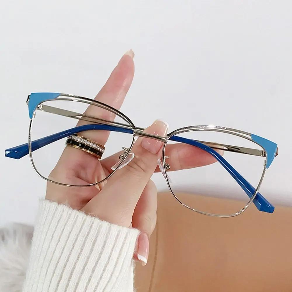 Blue Ray Blocking Anti-Blue Light Glasses Ultralight Eye Protection Square Eyeglasses Metal Optical Spectacle Eyeglass Office