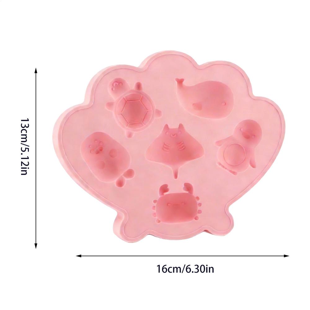 

Sea Creature Ice Mold Silicone Chocolate Molds With Marine Life Shapes Mini Animal Ice Tray For Home Kitchen Bar Barbecue Summer розовый