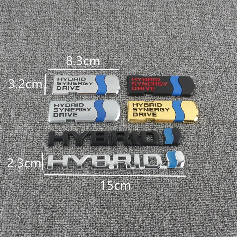 3D Metal HYBRID Logo Rear Emblem Decal Rear Trunk Side Fender Badge Sticker for Prius Rav4 Ranger Golf