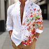 Herren Langarmhemd Polyester Umlegekragen Schmetterling Blumenprint