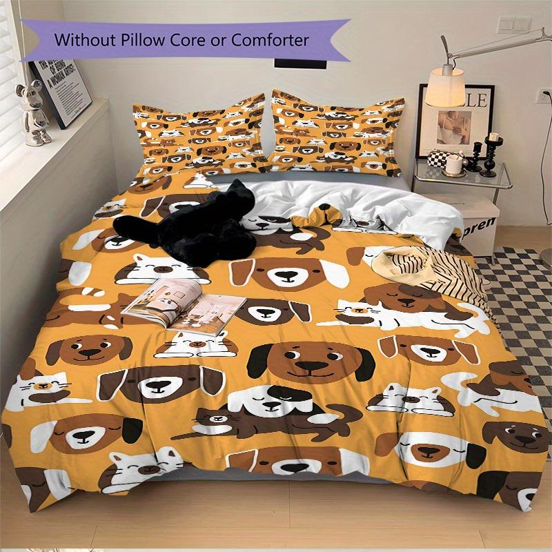 3pcs set Pets Animals 1 Quilt Cover + 2 Pillowcases, All Seasons Bedroom Setting, Perfect for Home and Dorm Decor a192