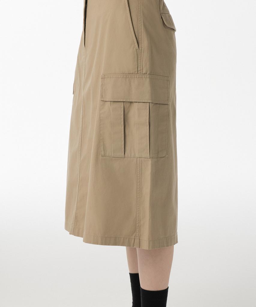 MUSINSA STANDARD WOMAN Women'S Cargo Elastic Midi Skirt [Beige]