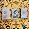 Hexagram Gold Foil Tarot Cards with Rose Pattern, 78 Cards Rider Tarot Deck 12*7cm, with Paper Instruction Guide