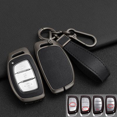 Çinko Alaşım + Deri Araba Anahtarı Kılıfı Hyundai Ix25 Ix35 Ix45 Tucson Sonata Rena Creta Verna Solaris Mistra Elantra Accent