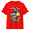 No Bunny Loves Me Like Jesus Easter TShirt Summer Cotton TShirts Unisexs Harajuku Design Tee Shirt ShortSleeve Vintage Top Tees