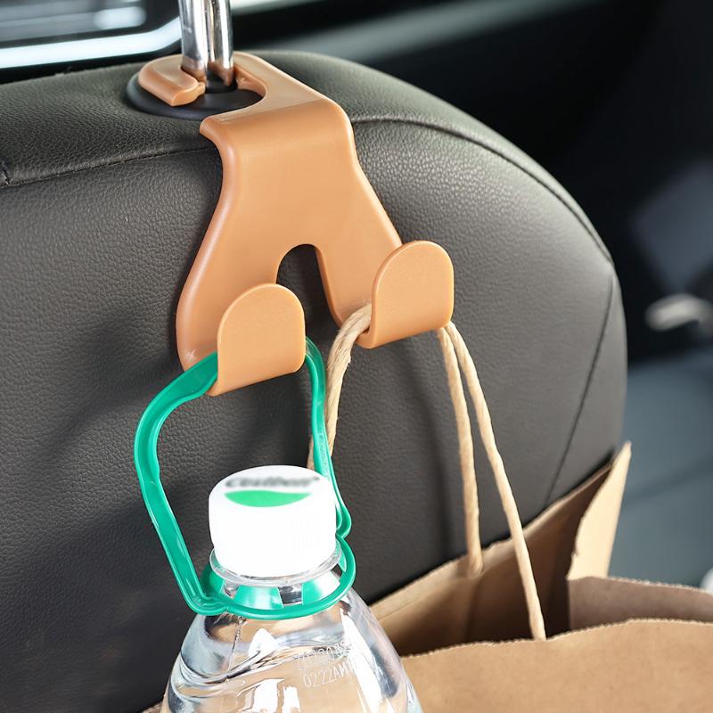 Car Seat Back Double-head Hook Auto Rear Seat Headrest Hanger Internal Organizer Cars Interior Hooks Storage
