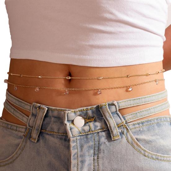 

Поясная цепочка из нержавеющей стали, простой двухслойный портативный поясной ремень, женский аксессуар