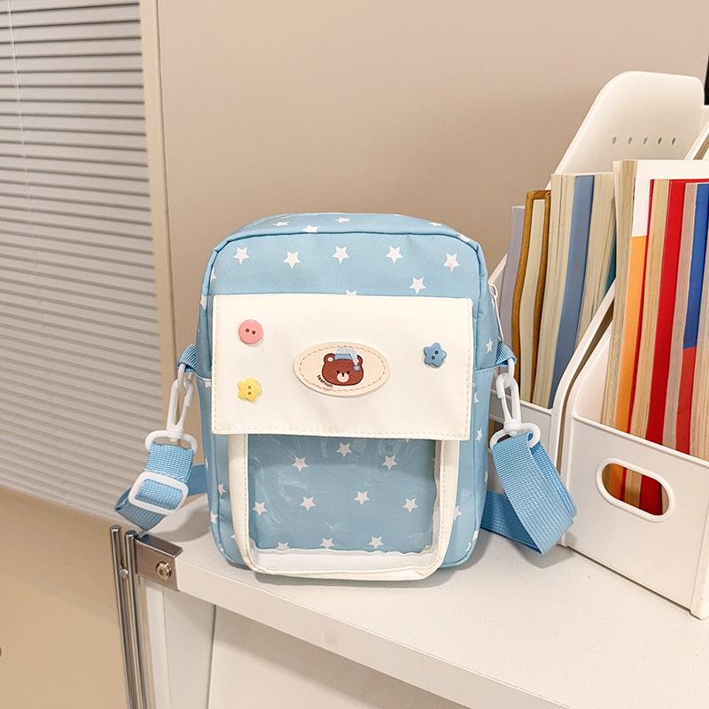 Cross-border Girls Anime Ita Bag - Large Capacity Transparent Button Shoulder Bag