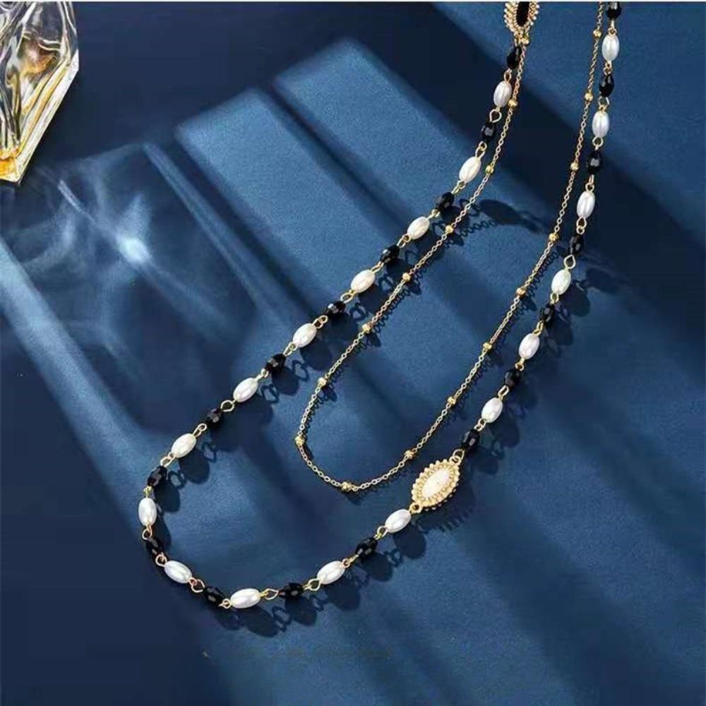 JMXD Long Double Layer Necklace Women's Minimalist Luxury Sweater Chain Y2K Elegant Choker Cottagecore Dainty Fashion Jewelry Gift